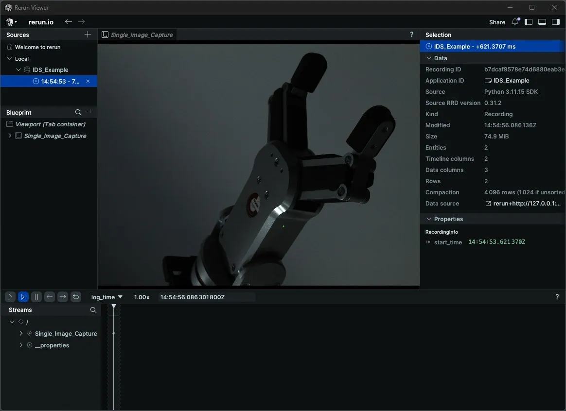 IDS single image capture output
